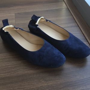 Everlane Day Flats Navy Suede